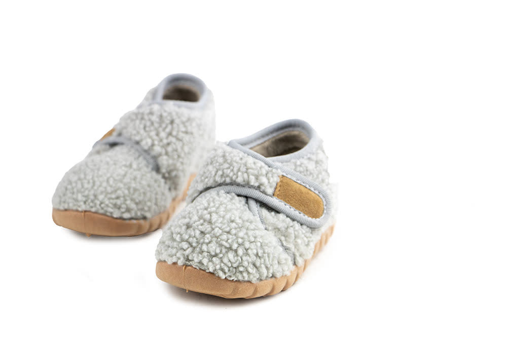 Fischer Pantoffel Grau Teddy