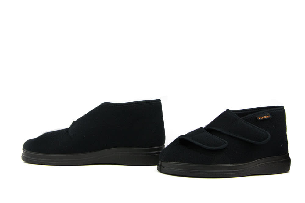 Fischer Pantoffels Klittenband Zwart