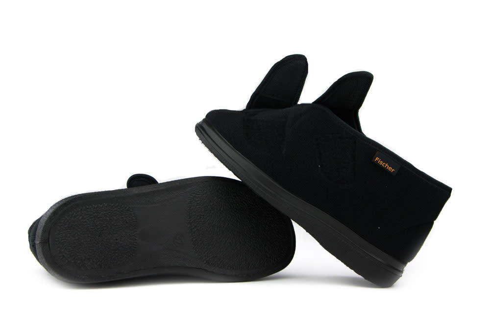 Fischer Pantoffels Klittenband Zwart