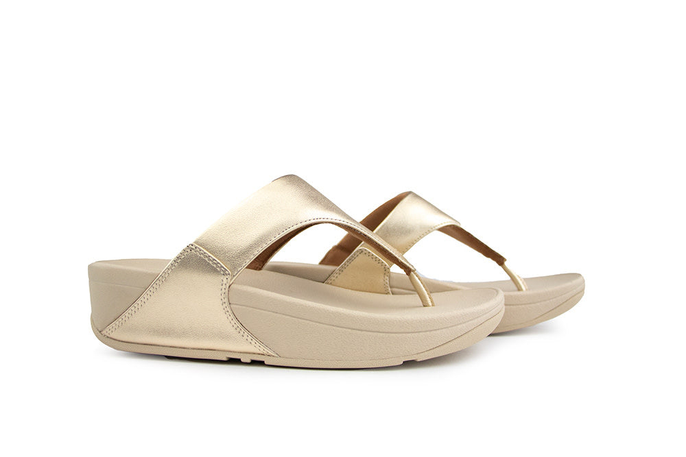 FitFlop Lulu Leather Toepost Platino