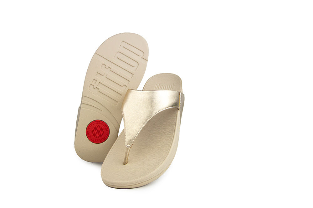 FitFlop Lulu Leather Toepost Platino