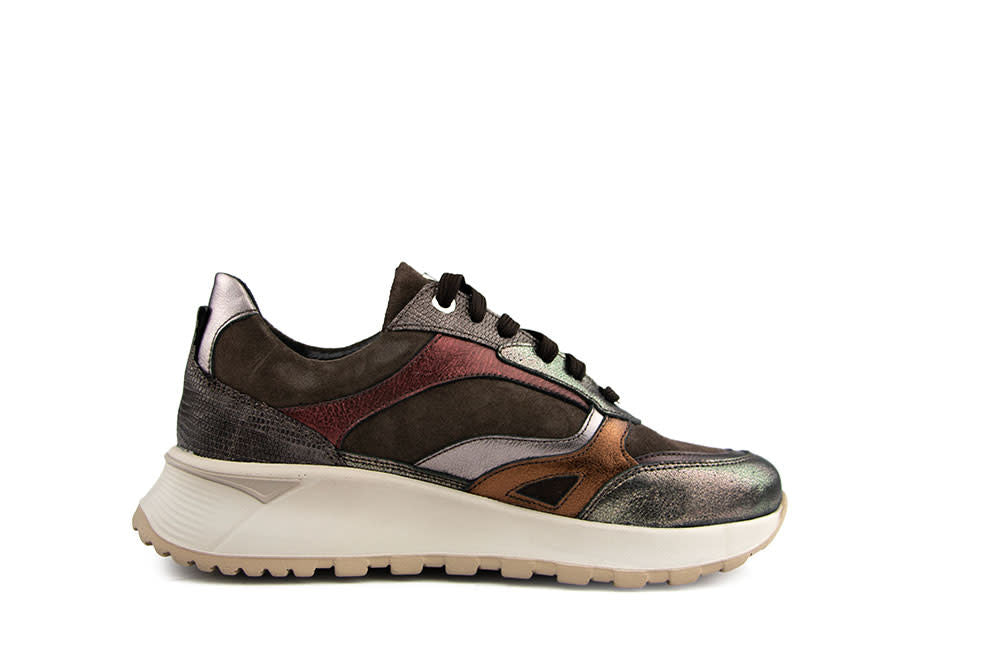 Footnotes Sneaker Silke Dark Brown Combi
