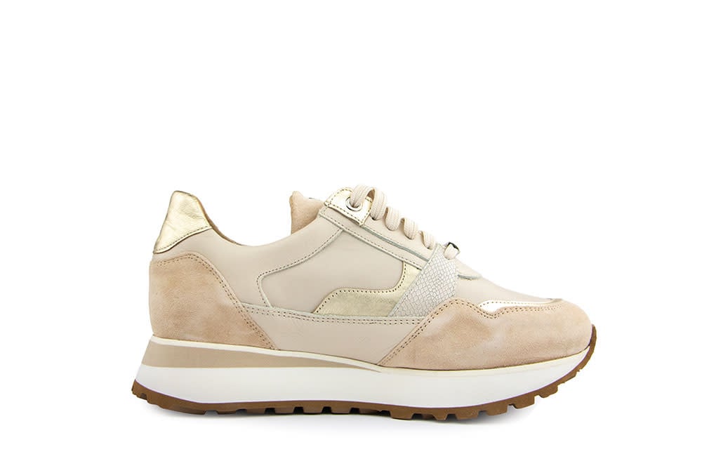 Footnotes Sneaker Elke Nappacalf Suede Creme K
