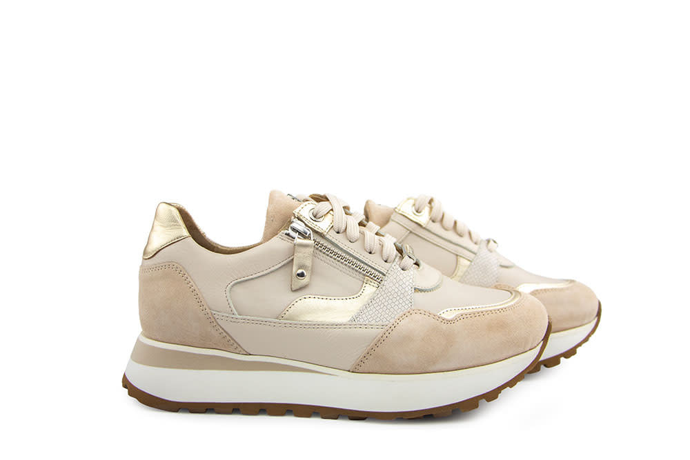 Footnotes Sneaker Elke Nappacalf Suede Creme K