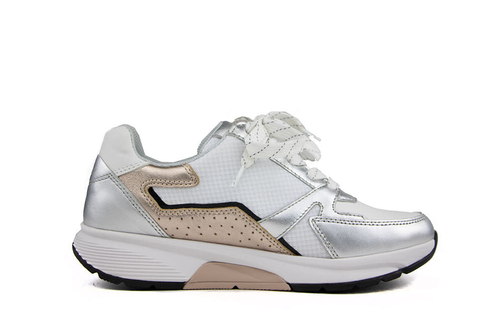 Gabor Rolling Soft Sneaker Weiss Silber Puder