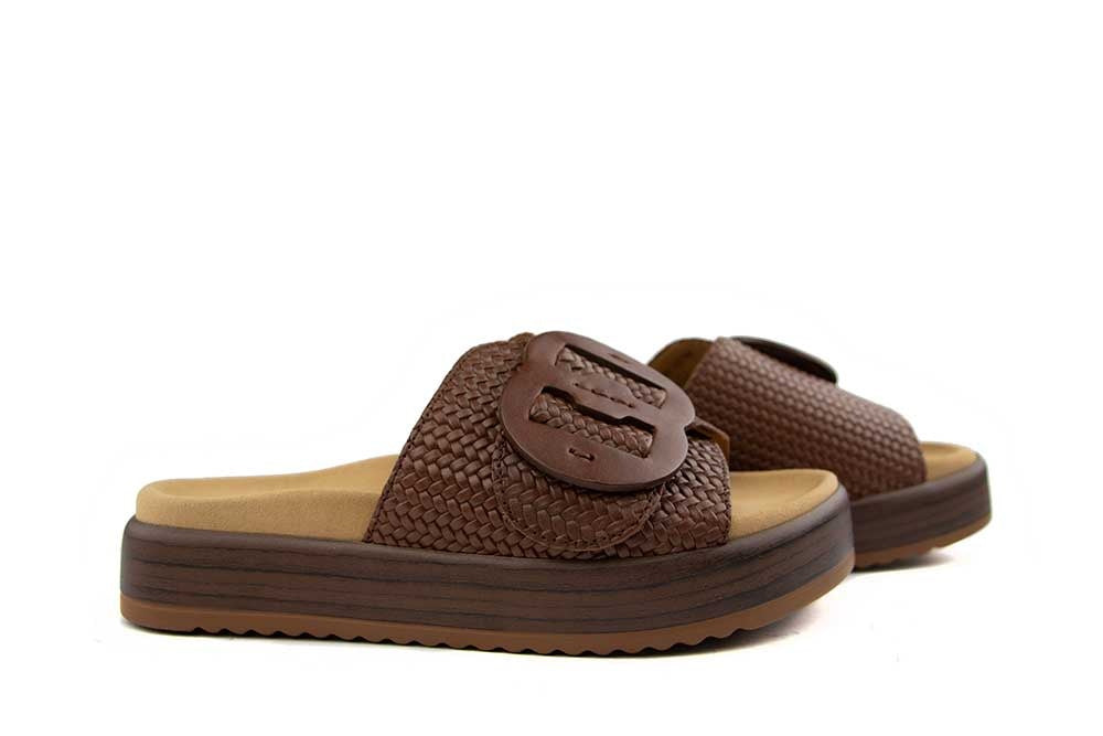 Gabor Slipper Cognac Camel Treccia