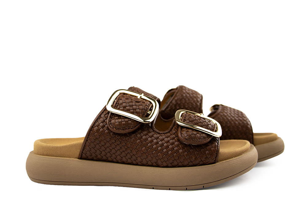 Gabor Slipper Cognac Vlecht Lammnappa
