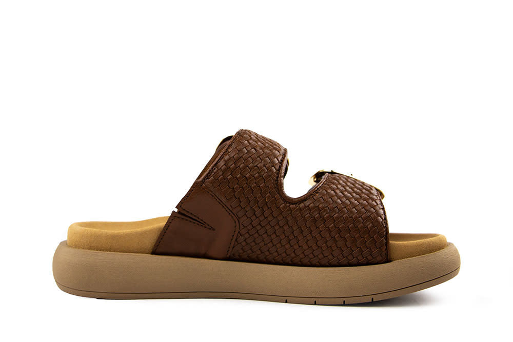 Gabor Slipper Cognac Vlecht Lammnappa
