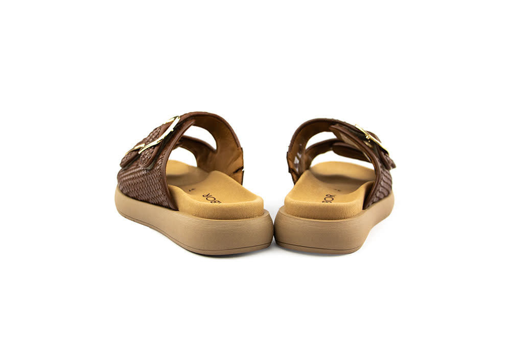 Gabor Slipper Cognac Vlecht Lammnappa