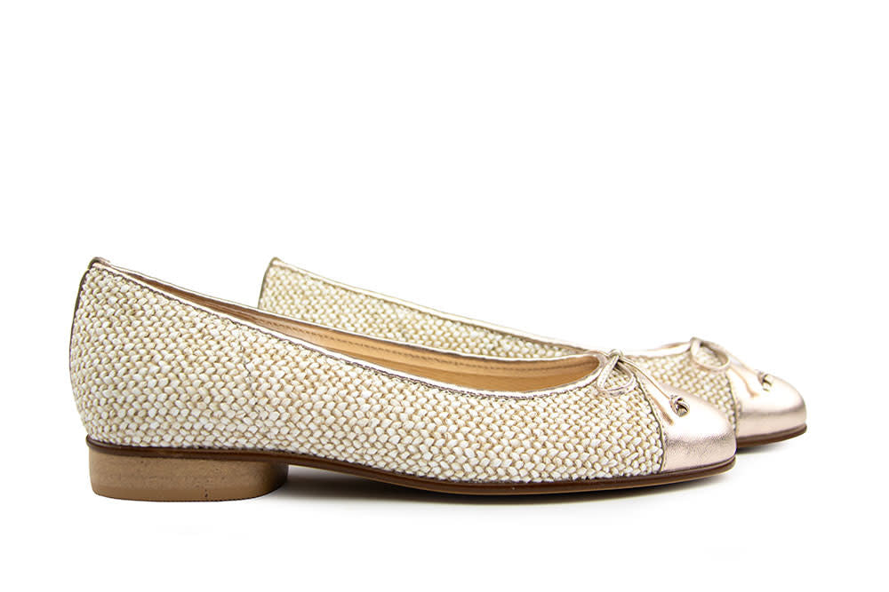 Gabor Ballerina Oak Puder Raffia Metallic