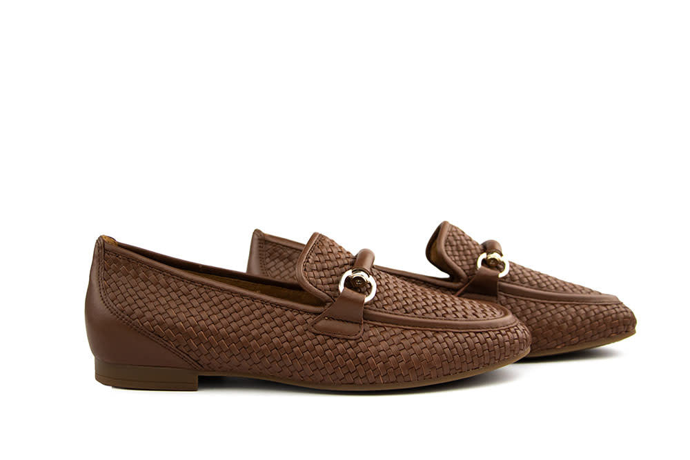 Gabor Loafer Bit Cognac Vlecht Nappa