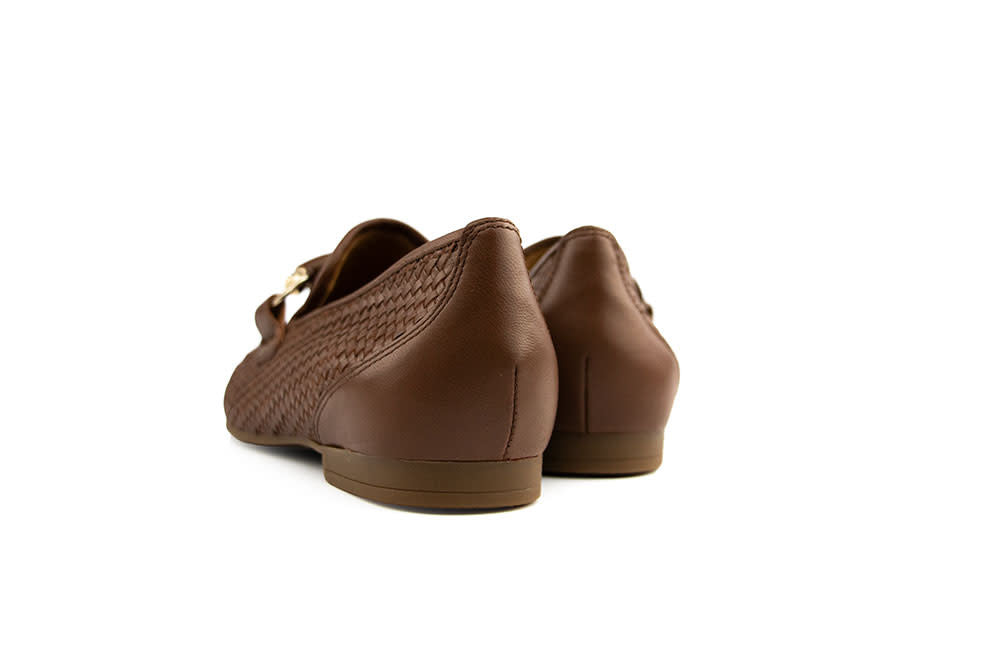 Gabor Loafer Bit Cognac Vlecht Nappa