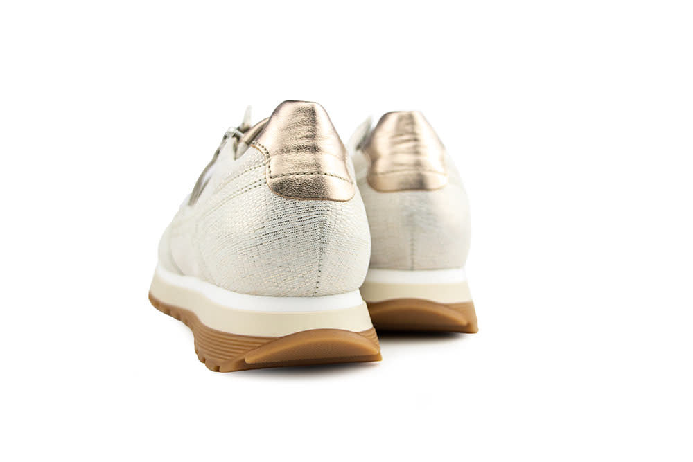 Gabor Sneaker Bianco Oro Puder Lizard