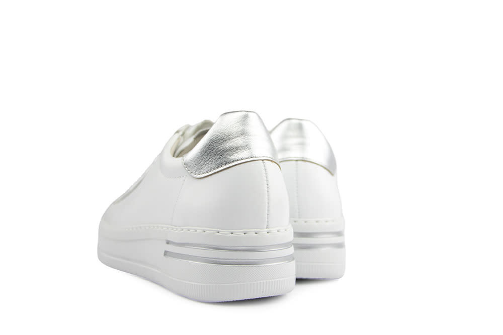 Gabor Sneaker Weiss Silber Nappa