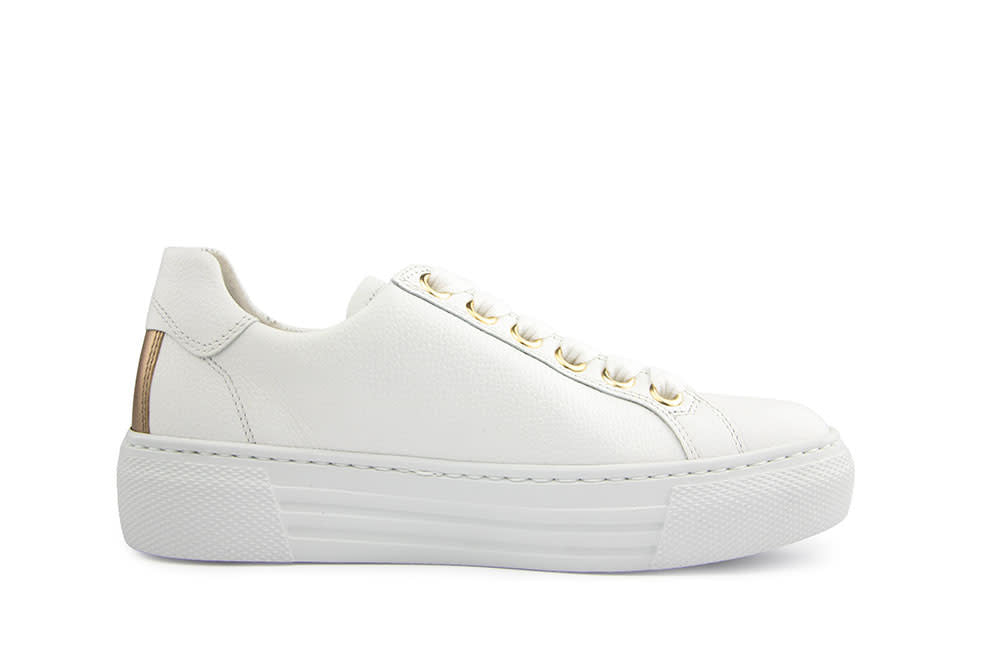 Gabor Sneaker Weiss Platino Cervo Metal