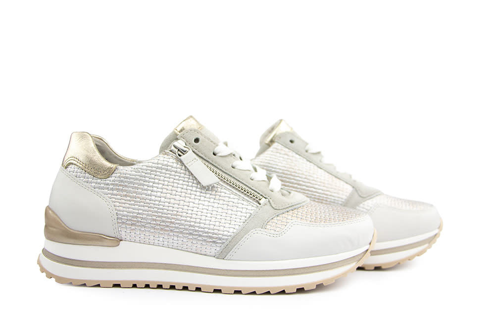 Gabor Sneaker Beige Offwhite Platin Raffia