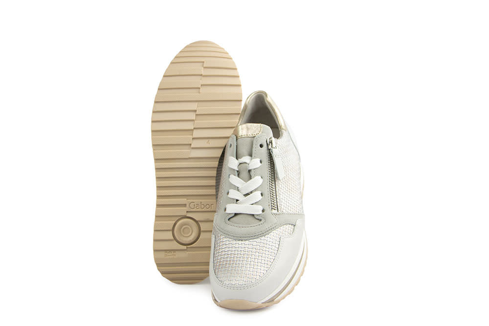 Gabor Sneaker Beige Offwhite Platin Raffia
