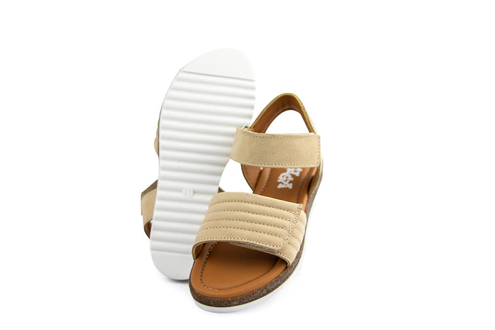 Giga Sandaal Nubuck Glitter Beige