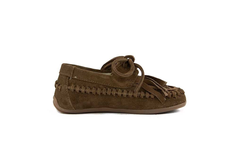 Hip Veter Franje Mid Brown Suede Combi