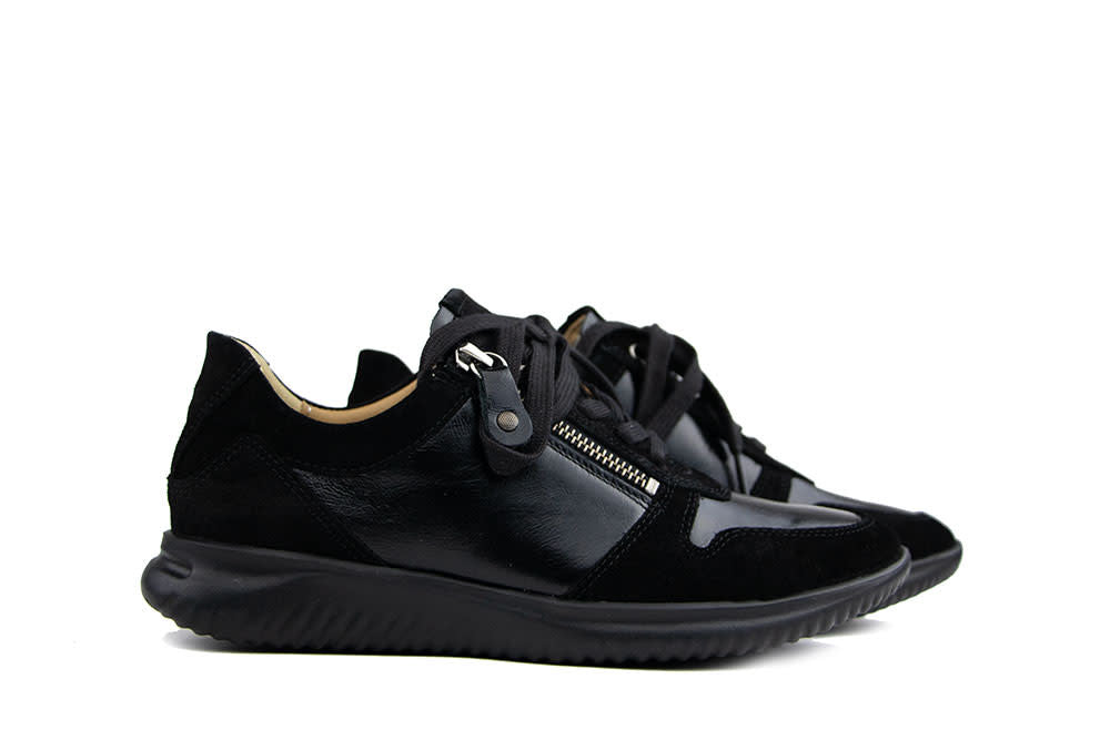 Hartjes Sneaker Breeze Schwarz Suede Lack