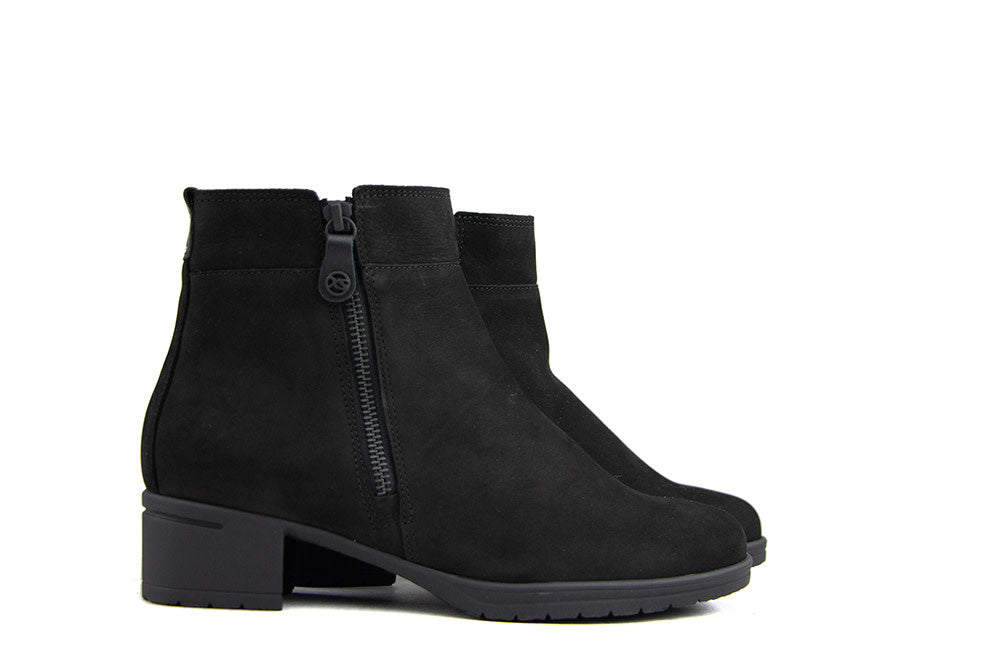 Hartjes Enkellaarsjes Hip Zwart Nubuck