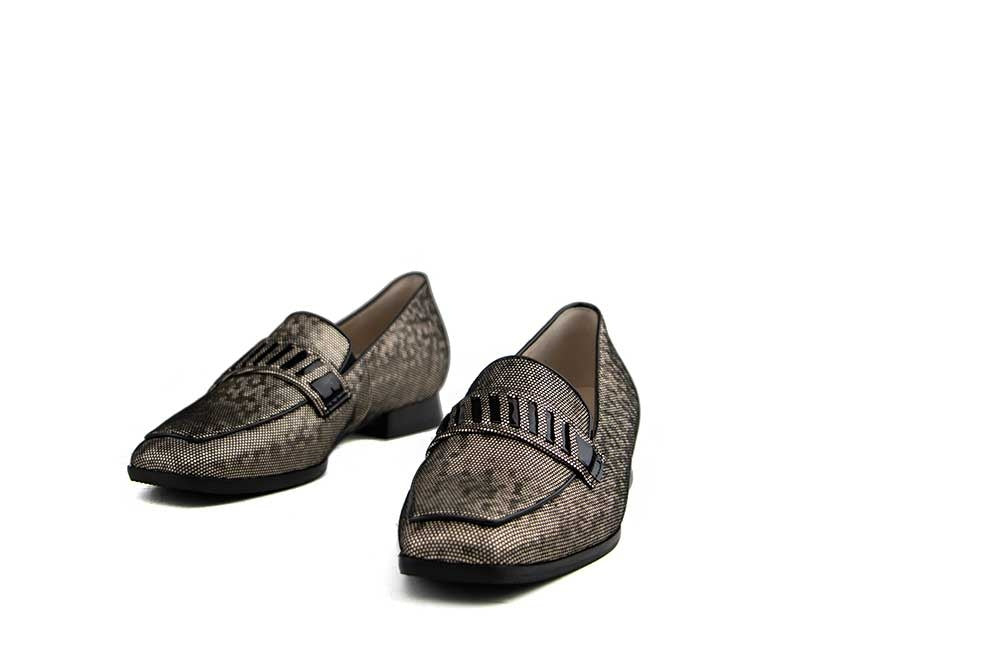 Hassia Loafer Taupe Schwarz Pixel Napoli