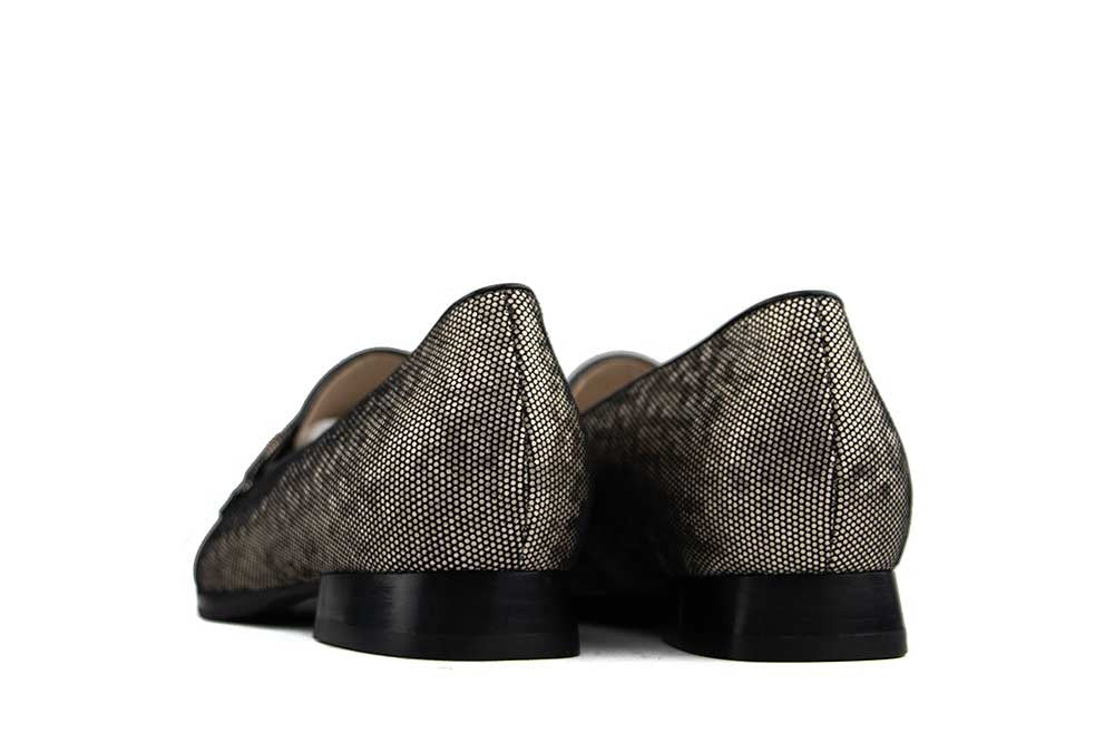 Hassia Loafer Taupe Schwarz Pixel Napoli