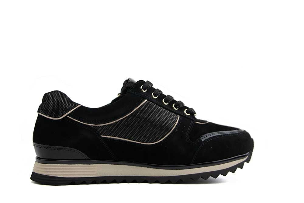 Hassia Sneaker Porto Schwarz Taupe Pixel