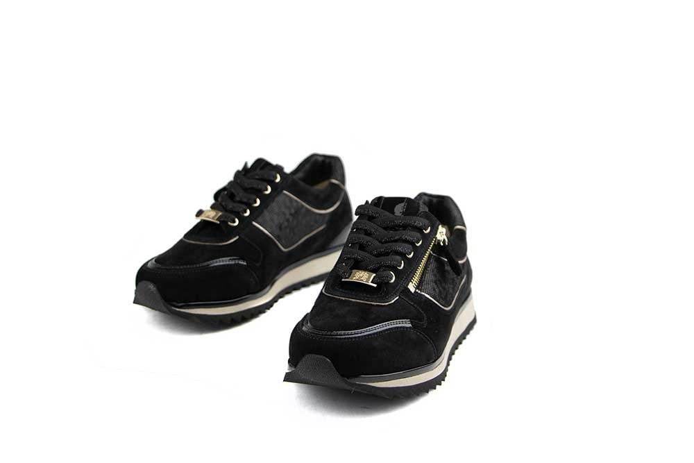 Hassia Sneaker Porto Schwarz Taupe Pixel