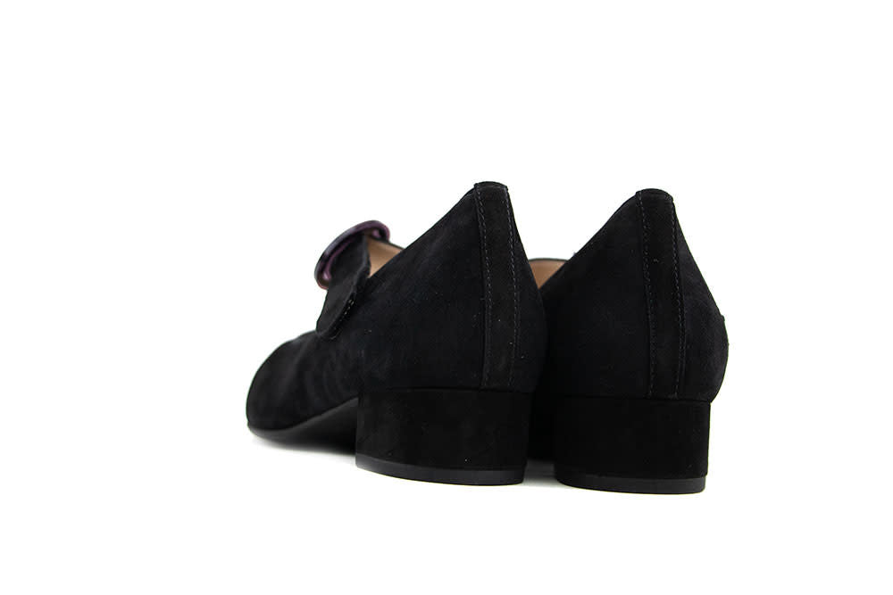 Hassia Bandschoen Schwarz Suede Cordoba