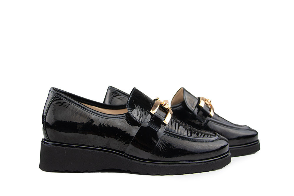 Hassia Loafer Sevilla Schwarz Wetlack