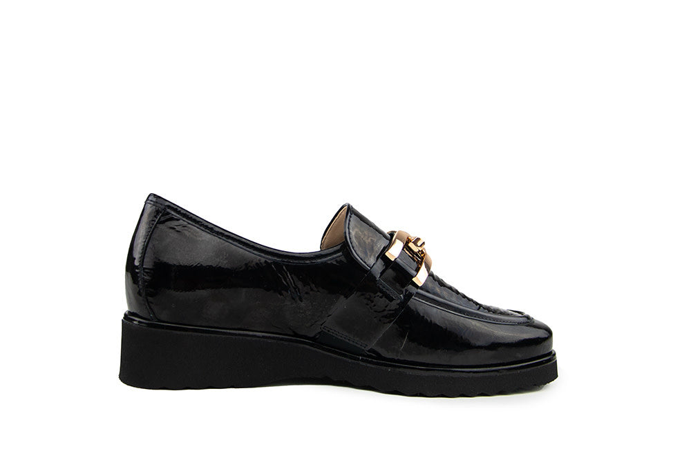 Hassia Loafer Sevilla Schwarz Wetlack