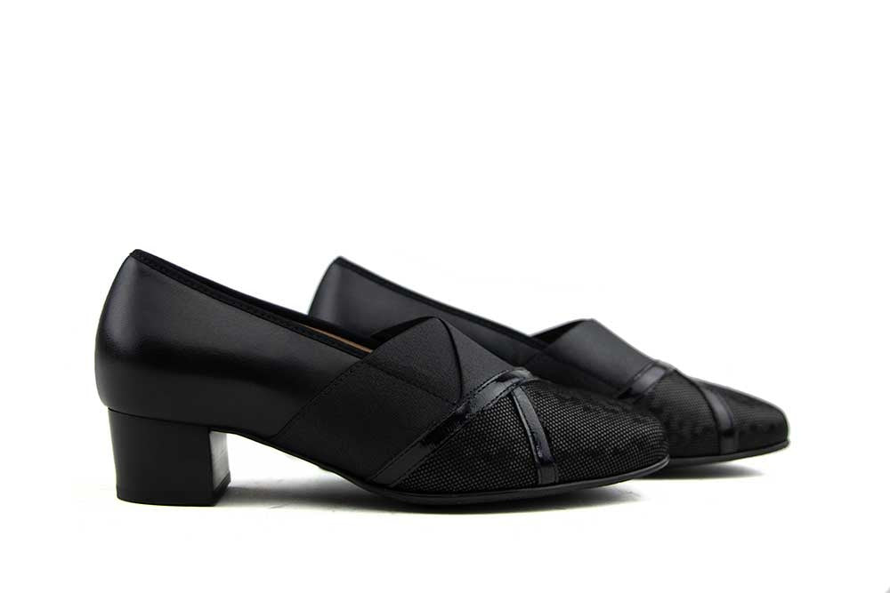 Hassia Pump Met Elastiek Schwarz Pixel Evelyn