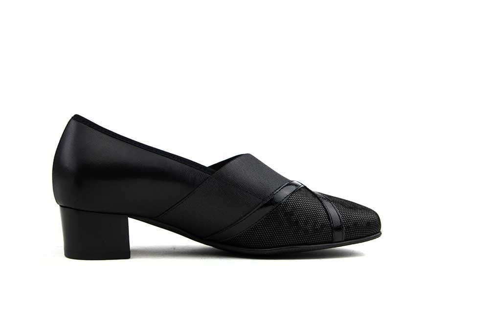 Hassia Pump Met Elastiek Schwarz Pixel Evelyn