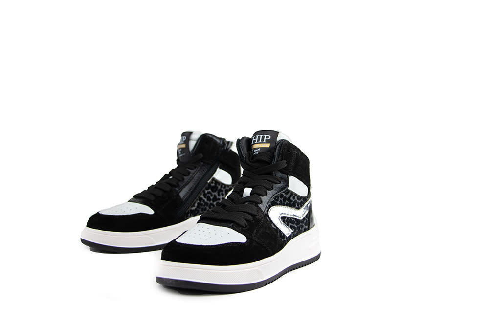 Hip Hoge Sneaker Donkerzilver Combi