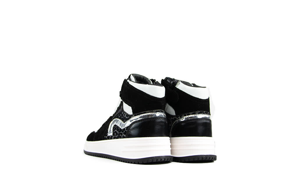 Hip Hoge Sneaker Donkerzilver Combi