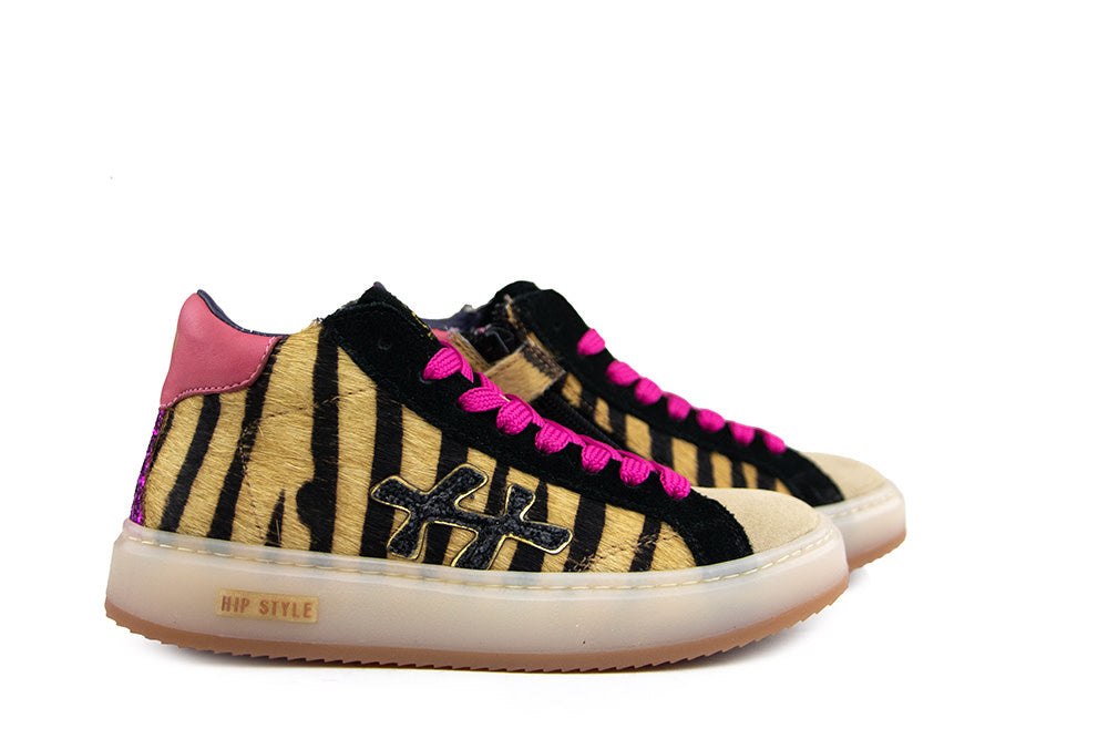 Hip Hoge Sneaker Naturel Pink