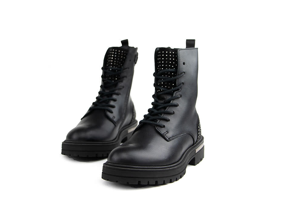 Hip Veterboot Studs Zwart Combi