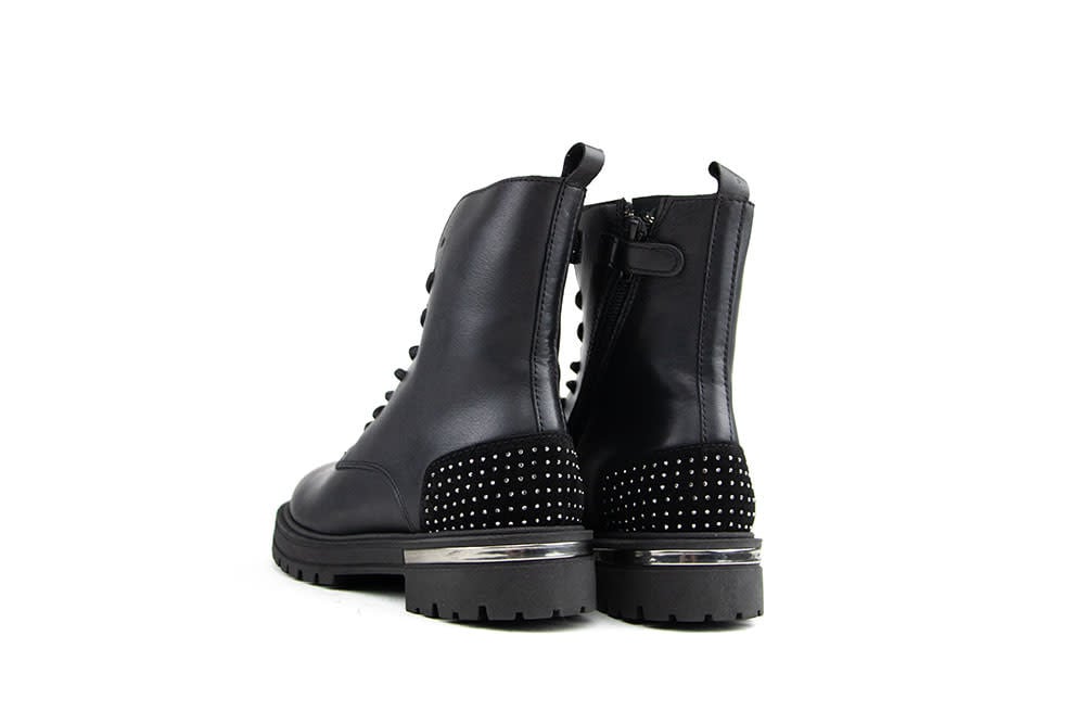 Hip Veterboot Studs Zwart Combi