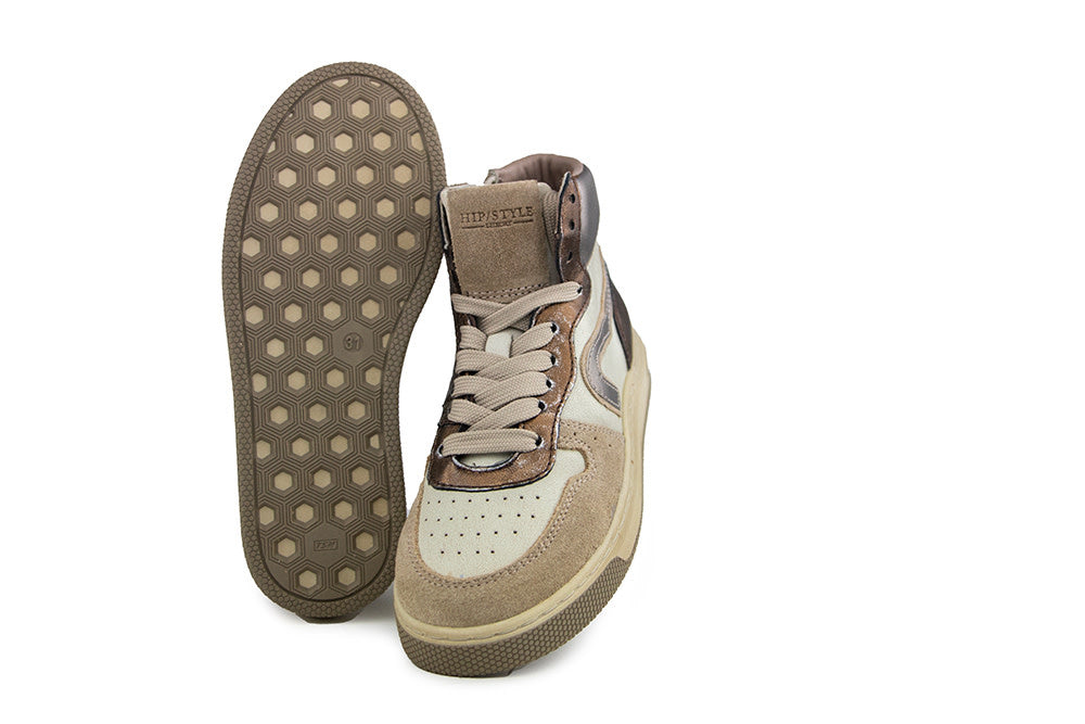 Hip Hoge Sneaker Taupe Combi