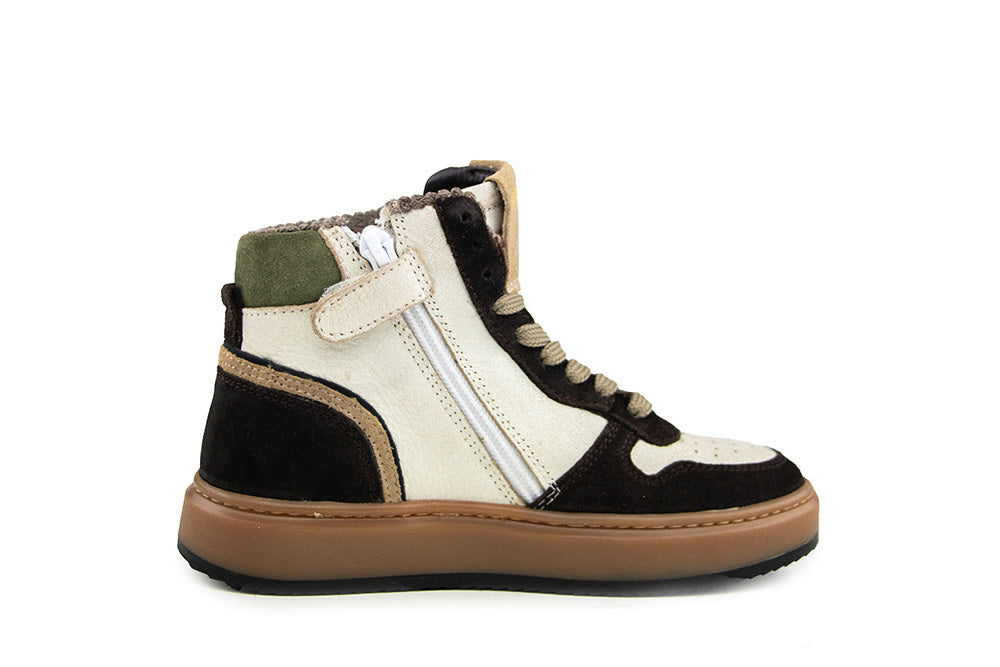 Hip Hoge Sneaker Donkerbruin Combi