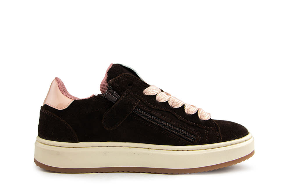 Hip Sneaker Dark Brown Pink Combi