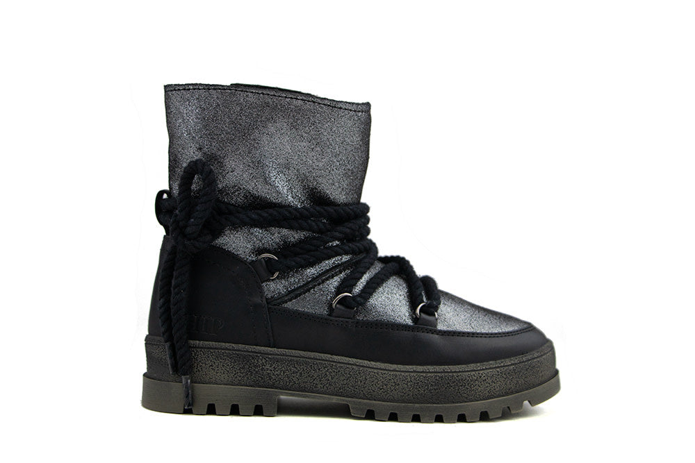 Hip Boots Black Glitter Combi