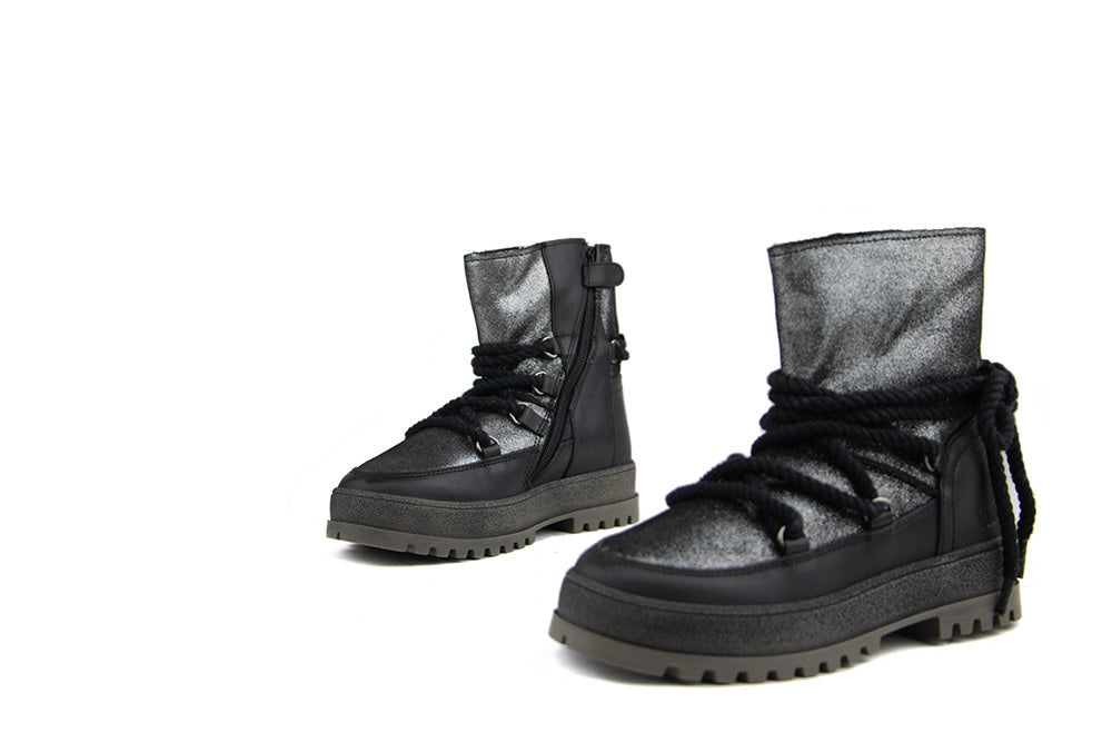 Hip Boots Black Glitter Combi