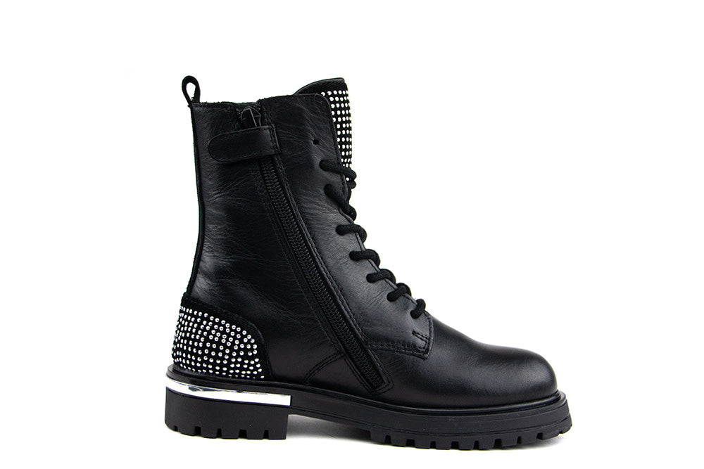 Hip Veterboot Zwart Studs