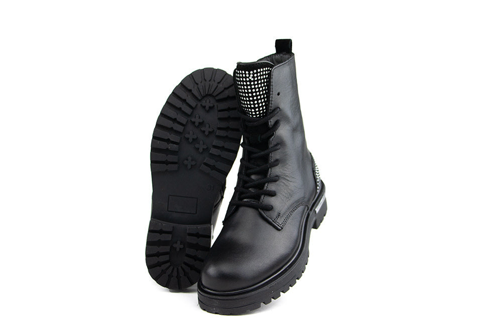 Hip Veterboot Zwart Studs