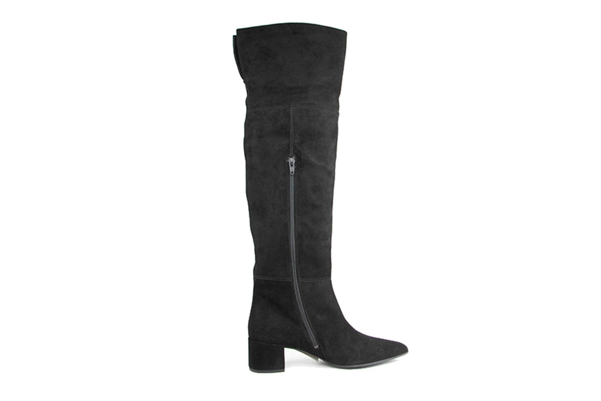 Hogl Knielaars Schwarz Velourkid