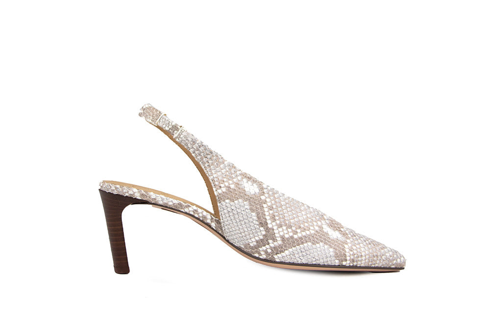 Hogl Slingback Pump Taupe Multi Pearlsnake