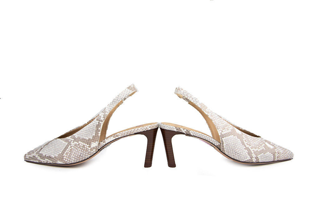Hogl Slingback Pump Taupe Multi Pearlsnake