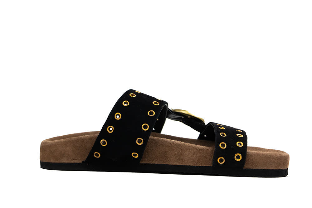 Lazamani Slipper Straps Buckle Black